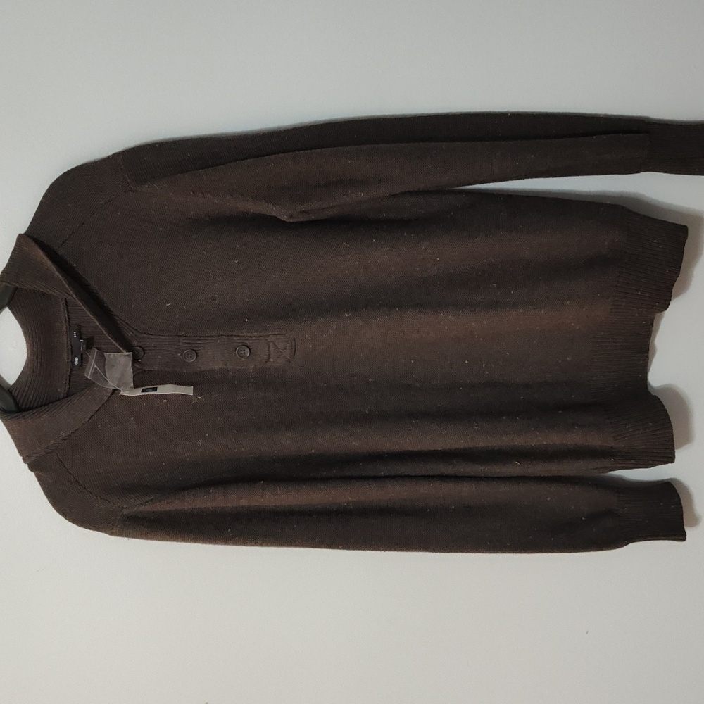 Gap Sweater Size S Shawl Collar 3 Button Long Sleeve Wool Blend Brown Knit NWT